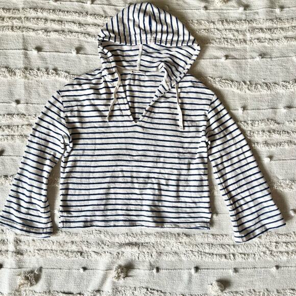 Marine Layer Women’s White and Blue Striped Sweatshirt Hoodie Size small - Picture 3 of 7